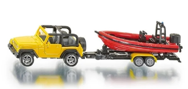 SIKU 1658 JEEP Z ŁODZIĄ