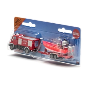 SIKU 1636 STRAŻ POŻARNA UNIMOG Z ŁODZIĄ