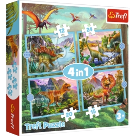 Puzzle - 4w1 (12, 15, 20, 24) - Wyjątkowe dinozaur
