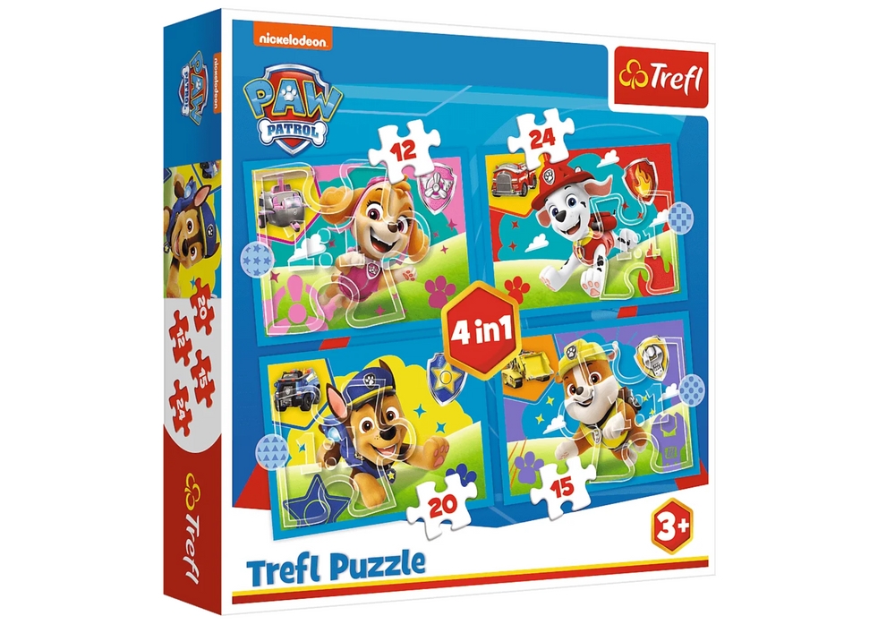 Puzzle - 4w1 - Biegnące Pieski - 34628