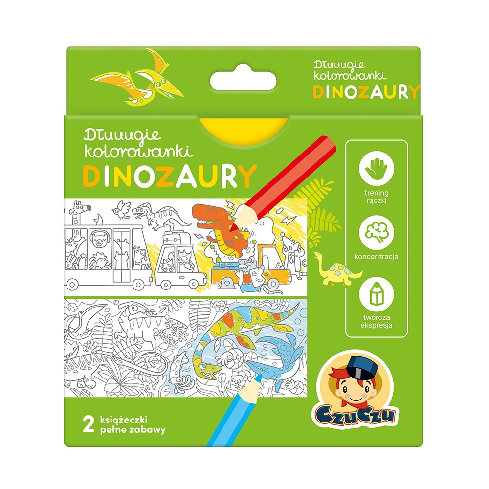 CZUCZU DŁUUUGIE KOLOROWANKI DINOZAURY