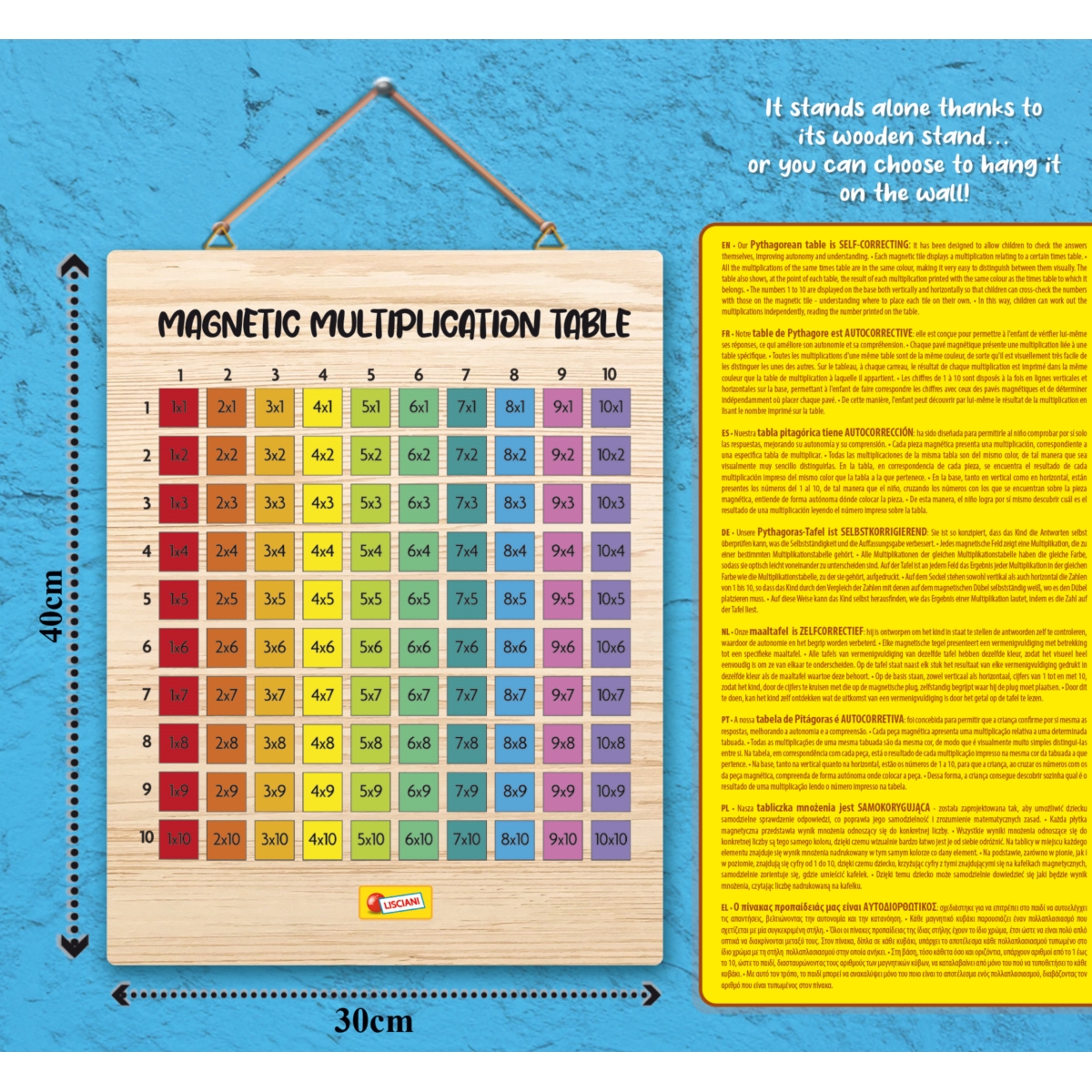 Lisciani Im a genius drewn.magnet.tabl.mnoż.08145