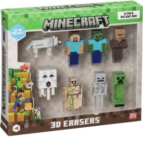 MINECRAFT 3D Erasers 8pack DeluxeBox vA 10944