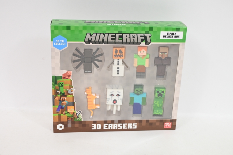 MINECRAFT 3D Erasers 8pack DeluxeBox B 14263