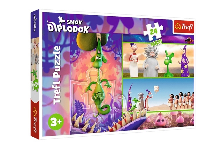 PUZZLE MAXI 24 Ciekawski Smok Diplodok 14376