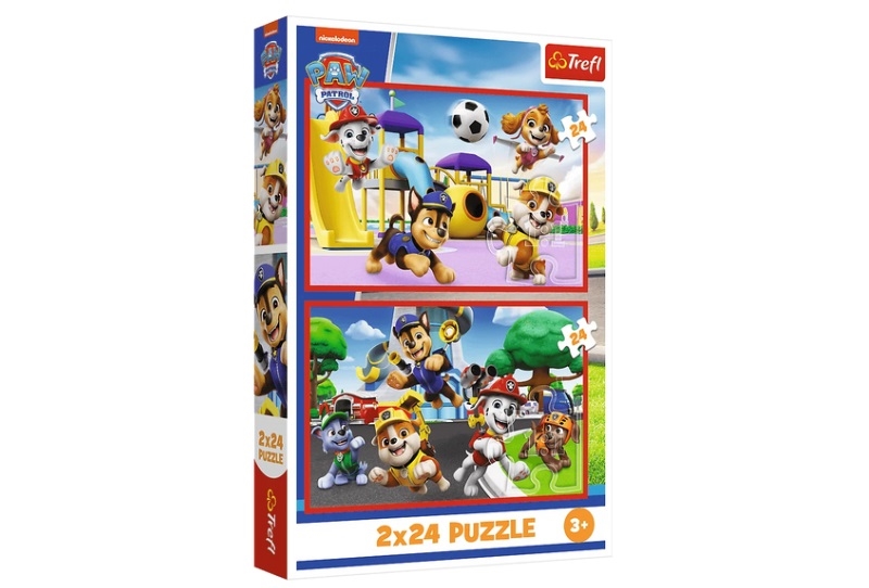 PUZZLE 2x24 Psi dzień zabaw /Psi Patrol 34434