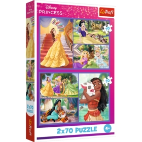 PUZZLE 2x70 Bajkowe dni /Disney Princess 34440