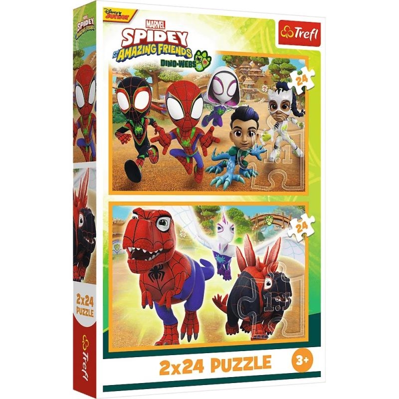 PUZZLE 2x24 Spidey i dinozaury 34432