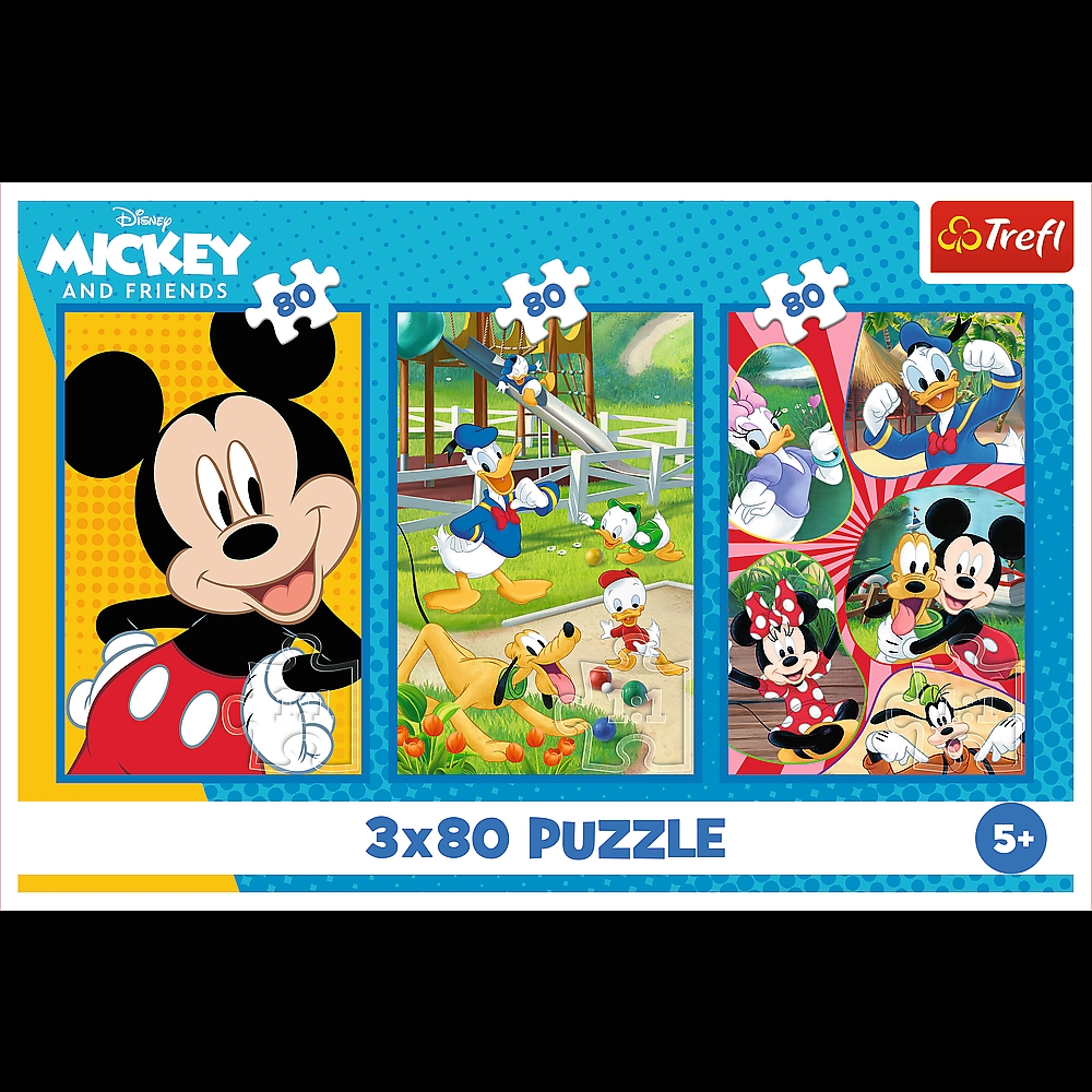 PUZZLE 3x80 Ekipa Myszki Miki /Disney 34887