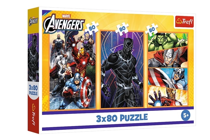 Puzzle - 3x80 - Dni pełne akcji - Disney Marvel Th