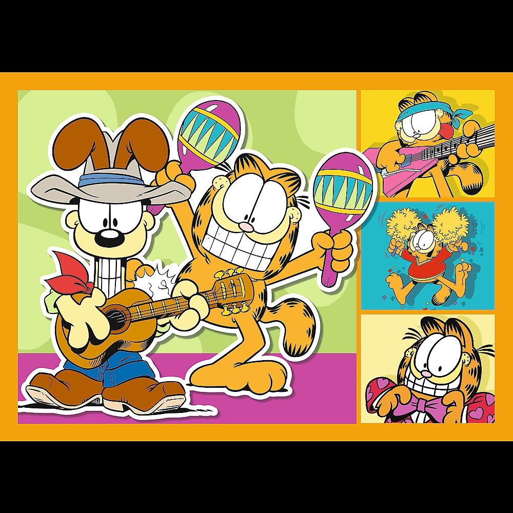 PUZZLE 4w1 Garfield kocha lazanię /Garfield 34673