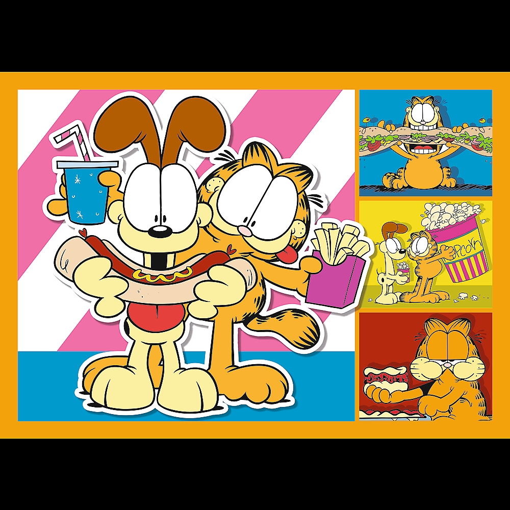 PUZZLE 4w1 Garfield kocha lazanię /Garfield 34673