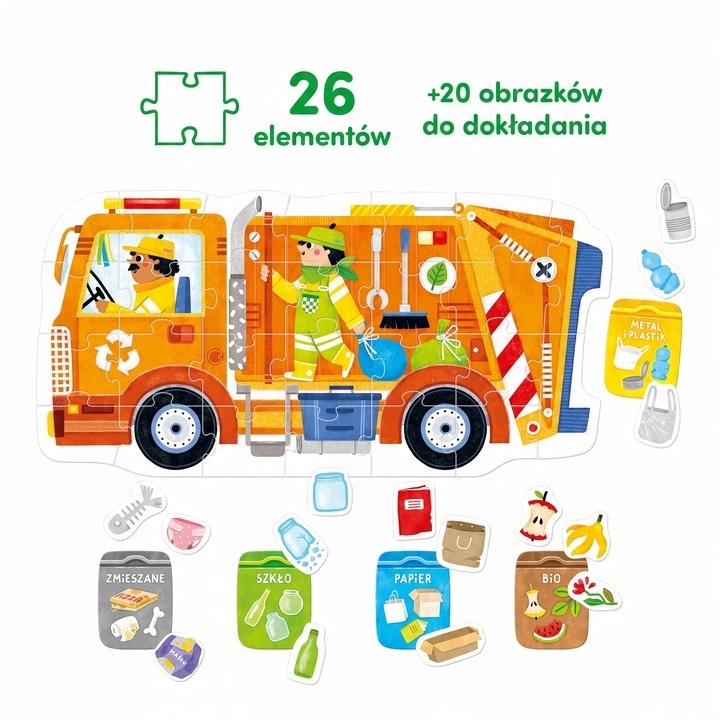 CzuCzu moto puzzle Śmieciarka 94010