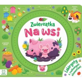 Zwierzątka na wsi. Labirynty z ruchomymi elemen.