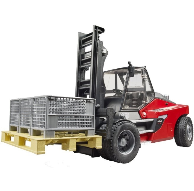 BRUDER wózek widłowy Linde HT160+paleta+kosz 02513