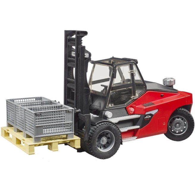 BRUDER wózek widłowy Linde HT160+paleta+kosz 02513