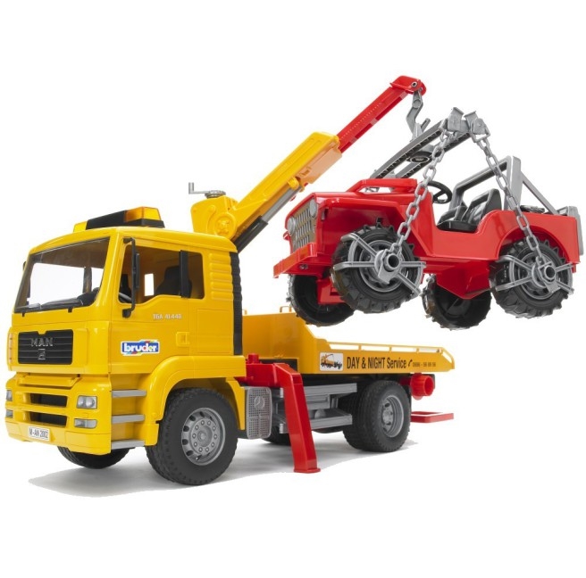 BRUDER MAN TGA pomoc drogowa z Jeepem