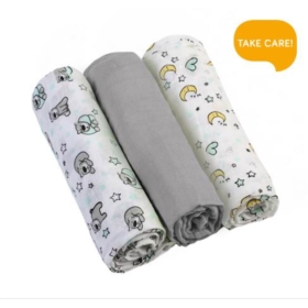 BABYONO PIELUSZKI MUŚLINOWE 3-PAK 348/01