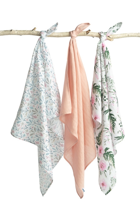 SENSILLO PIELUCHA MUŚLINOWA RÓŻOWA 3 SZT