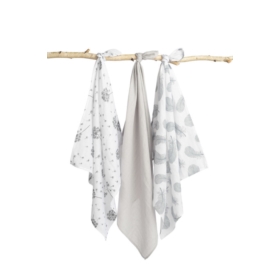 SENSILLO PIELUCHA MUŚLINOWA SZARY 3 SZT