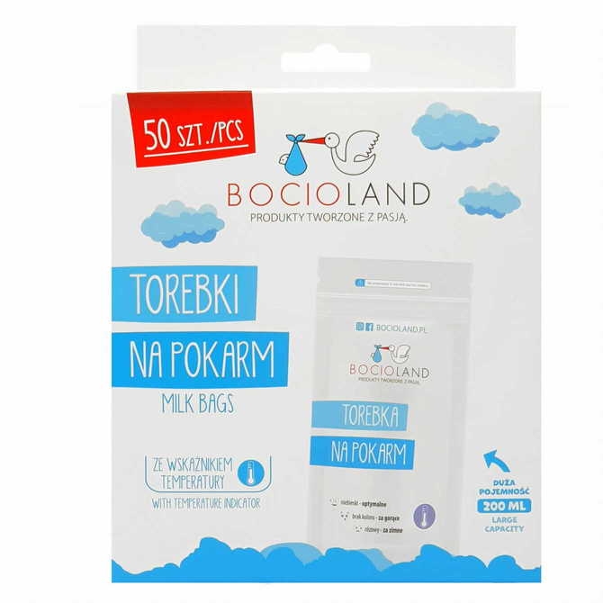 BOCIOLAND WORECZKI NA MLEKO 200ML 50SZT.