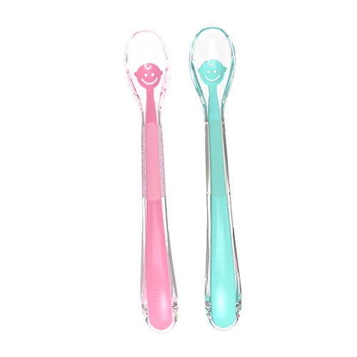 BABYONO ŁYŻECZKA SILIKONOWA RÓŻOWA 1460/02