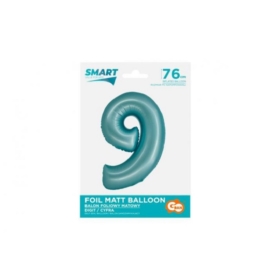 BALON FOLIOWY CYFRA 9 MATOWY NIEBIESKI