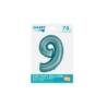 BALON FOLIOWY CYFRA 9 MATOWY NIEBIESKI