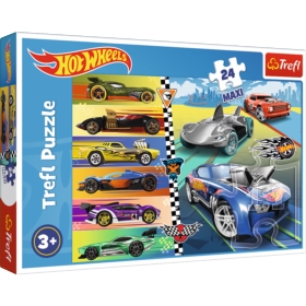Puzzle - 24 Maxi - Szybkie Hot Wheels - Mattel Hot