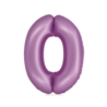 BALON FOLIOWY CYFRA 0 MATOWY LAWENDOWY