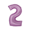 BALON FOLIOWY CYFRA 2 MATOWY LAWENDOWY