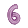 BALON FOLIOWY CYFRA 6 MATOWY LAWENDOWY