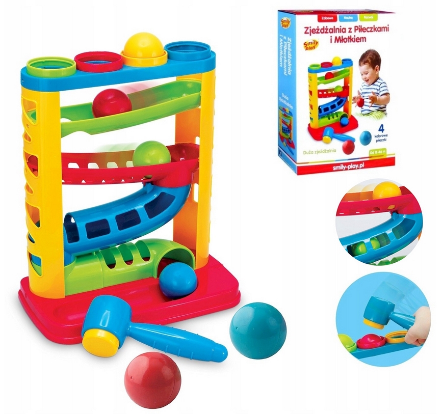 ZJEŻDŻALNIA Z PIŁECZKAMI I MŁOTKIEM SMILY PLAY