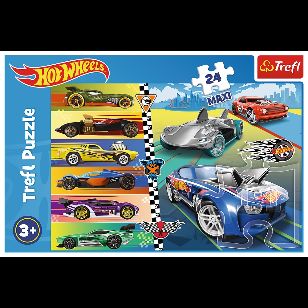 Puzzle - 24 Maxi - Szybkie Hot Wheels - Mattel Hot