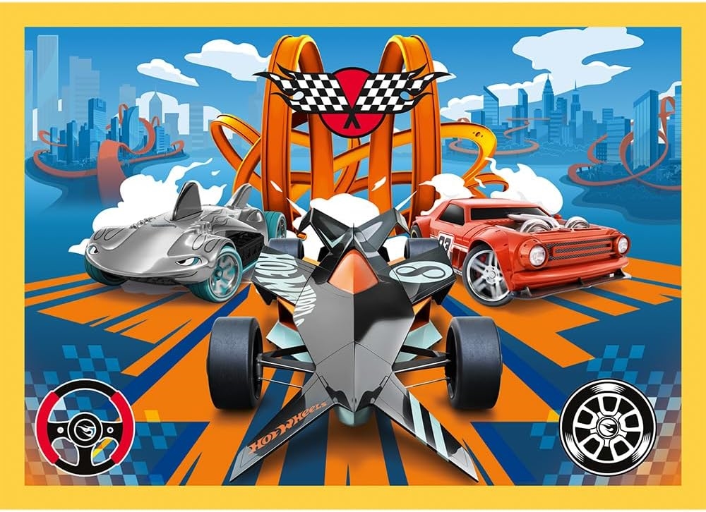 Puzzle - 4w1 - Pojazdy Hot Wheels - 34627