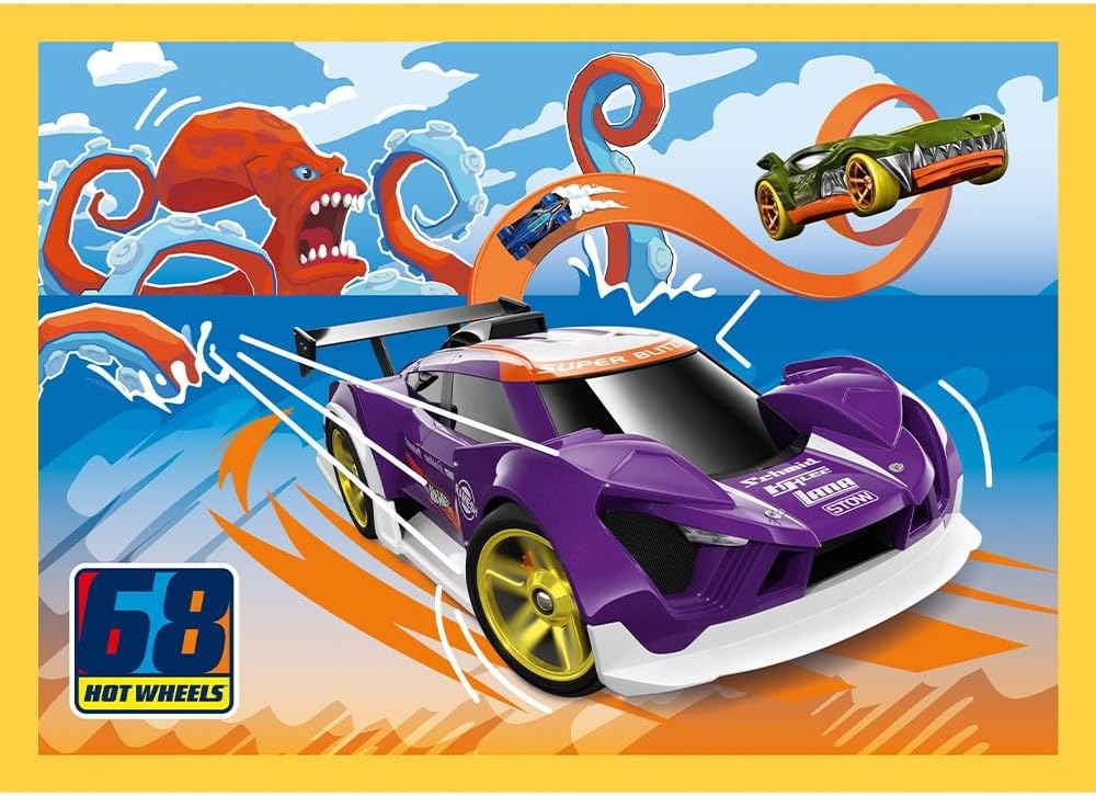 Puzzle - 4w1 - Pojazdy Hot Wheels - 34627
