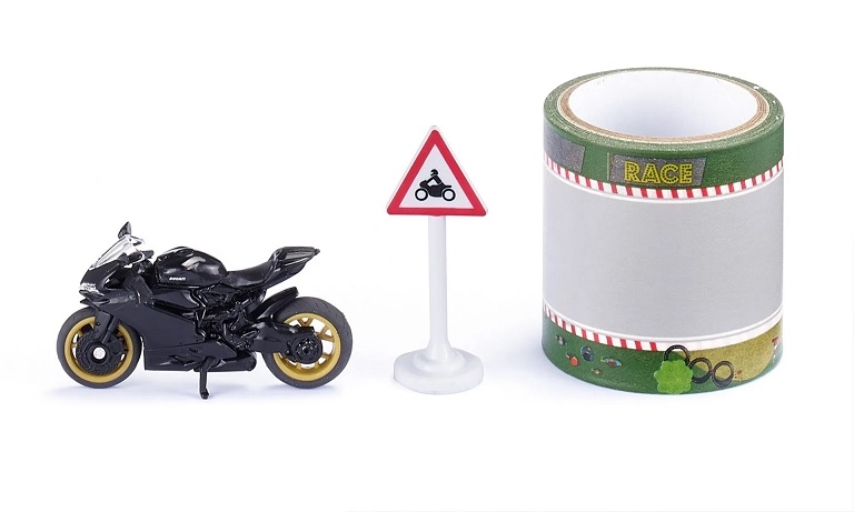 SIKU 1601  ZESTAW MOTOCYKL+TAŚMA