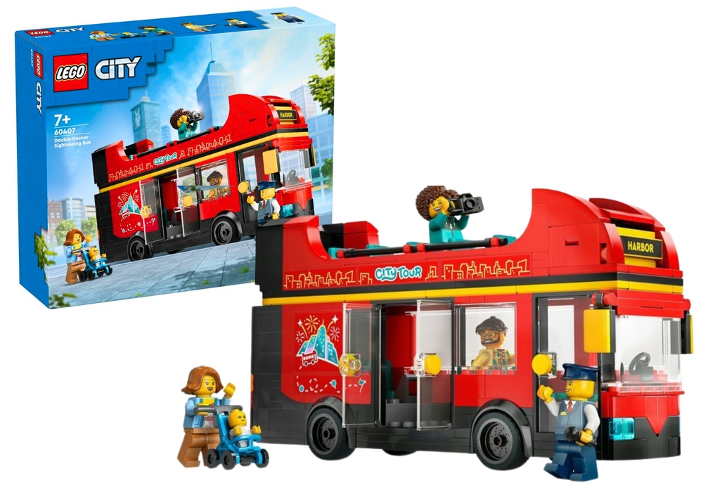 60407 LEGO CITY AUTOKAR CZERWONY PIĘTROWY