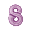 BALON FOLIOWY CYFRA 8 MATOWY LAWENDOWY