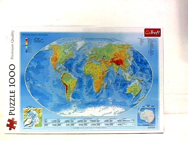 Puzzle edukacyjne 1000 el. Mapa Fizyczna Świata Tr