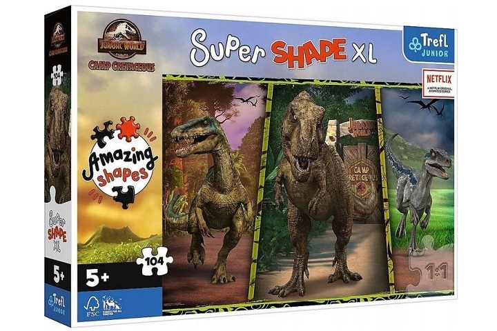 TREFL PUZZLE 104 XXL KOLOROWE DINOZAURY
