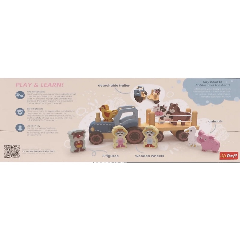 Zabawka drewniana - Traktor. Bobaski i Miś TREFL