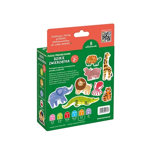 CzuCzu Puzzle progresywne Dzikie zwierzątka 2+
