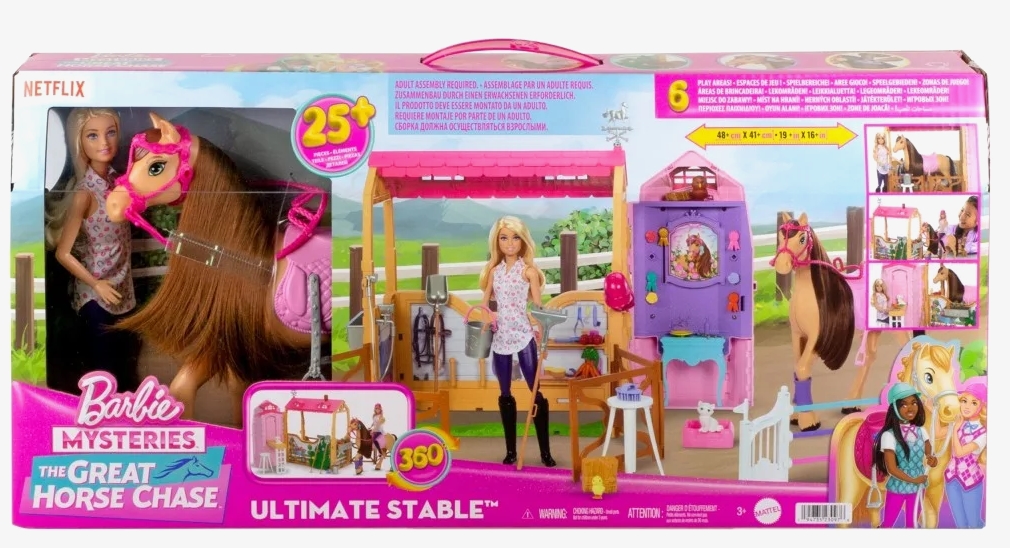 Barbie lalka + konik + stajnia HXJ44 /2