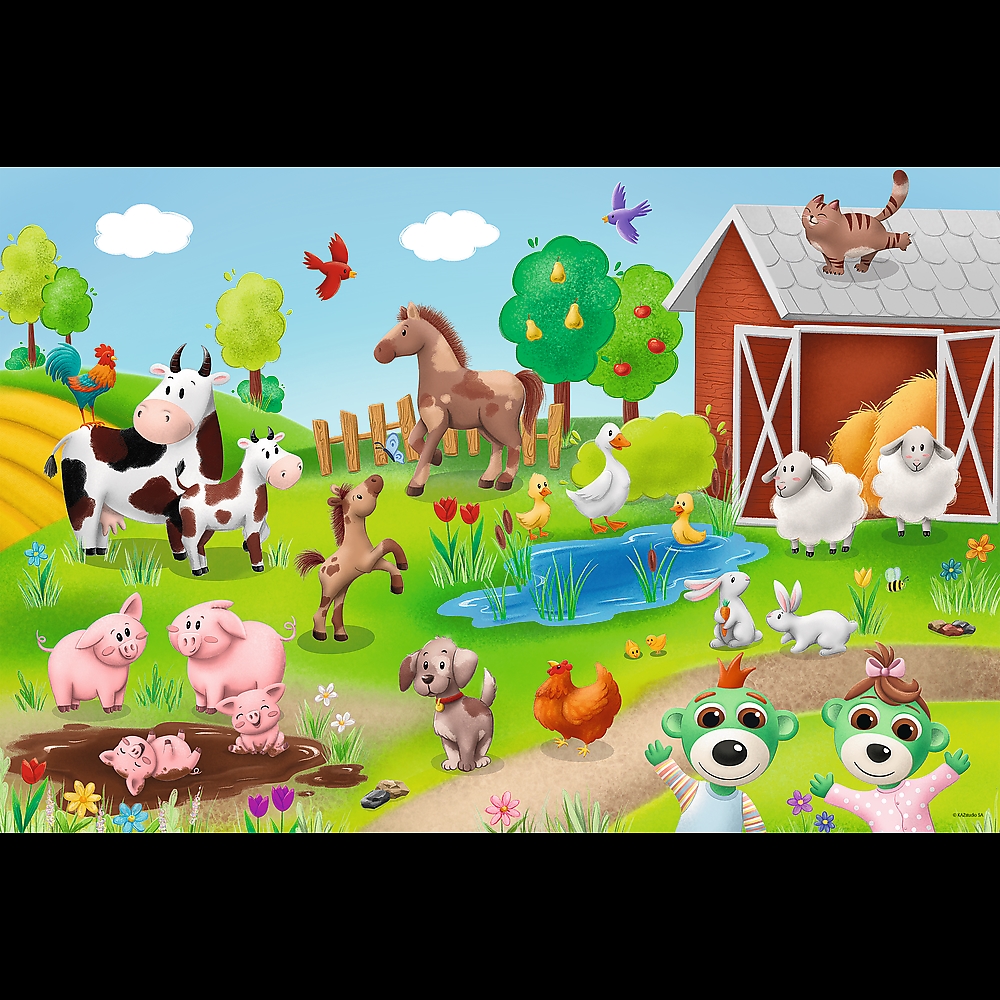 PUZZLE MAXI 24 Bobaski i zwierzęta/KAZSTUDIO 14372