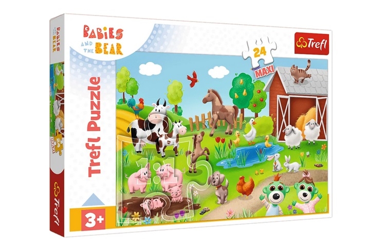 PUZZLE MAXI 24 Bobaski i zwierzęta/KAZSTUDIO 14372