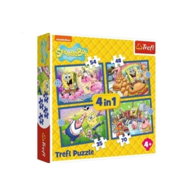 Trefl Puzzle 4w1 Podwodne życie SpongeBoba 34674