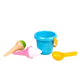 Zestaw Do Piasku Lody Wiaderko Niebieskie Łyżka 5