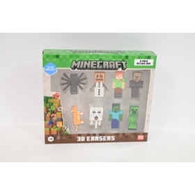 MINECRAFT 3D Erasers 8pack DeluxeBox B 14263