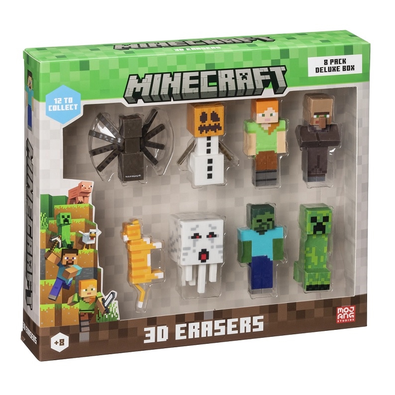 MINECRAFT 3D Erasers 8pack DeluxeBox B 14263